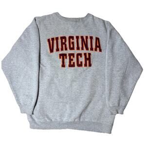Vintage Virginia Tech Crewneck Sweatshirt XL Gray Champs Sports Collegiate